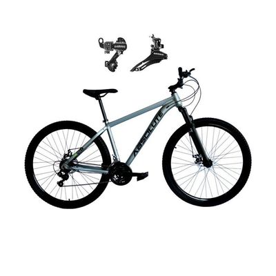 Bicicleta Aro 29 Absolute Nero 5 Alumínio 21v Câmbios Shimano Freio A Disco Mountain Bike cinza