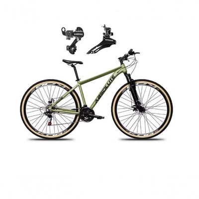 Bicicleta Aro 29 Absolute Nero 5 Alumínio 24v Câmbios Shimano Freio A Disco Mountain Bike oliva