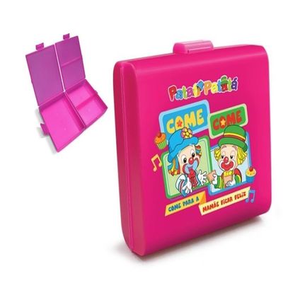 Lancheira Escolar Infantil Patati Patata Marmita 3 Divisorias Meninas Pote Duplo Passeio Trava Rosa