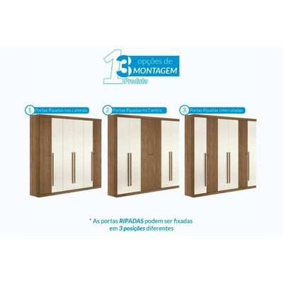 Guarda Roupa 2 Peças (1guardaroupa+1cômoda) Qc360 Jatoba/areia - Santos Andirá