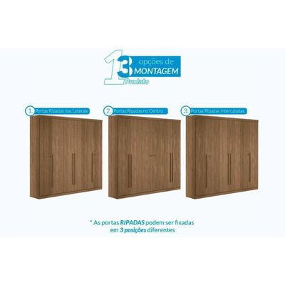 Guarda Roupa 2 Peças (1guardaroupa+1cômoda) Qc364 Jatobá - Santos Andirá