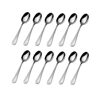 Kit 12 Colher De Café Beta Inox 13 Cm Ideal Para Café, Chá E Uso Diário