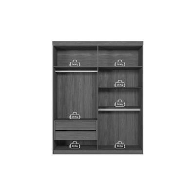 Guarda Roupa +cômoda 2 Peças Qc324 Jatobá/grafite - Santos Andirá
