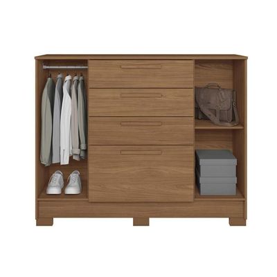 Guarda Roupa +cômoda 2 Peças Qc308 Jatobá - Santos Andirá