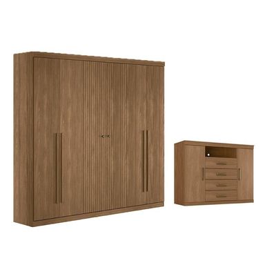 Guarda Roupa +1cômoda Qc375 Jatobá - Santos Andirá