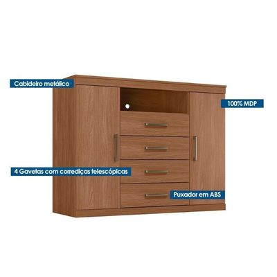 Guarda Roupa +1cômoda Qc375 Jatobá - Santos Andirá