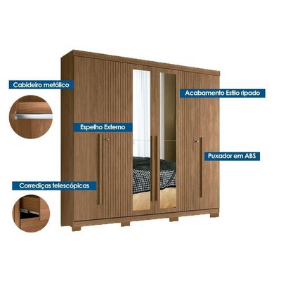 Guarda Roupa +1cômoda Qc349 Jatobá - Santos Andirá