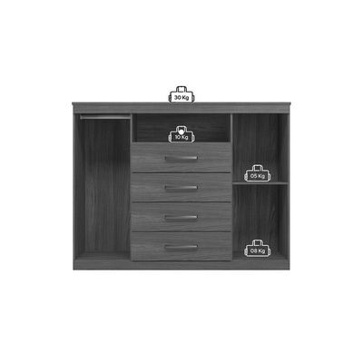 Guarda Roupa +1cômoda Qc320 Jatoba/areia - Santos Andirá