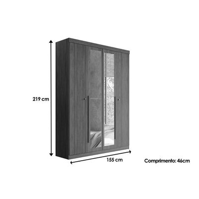 Guarda Roupa +1cômoda Qc320 Jatoba/areia - Santos Andirá