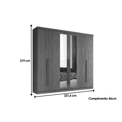 Guarda Roupa +1cômoda Qc358 Jatoba/areia - Santos Andirá