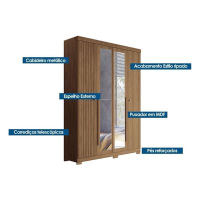 Guarda Roupa +1cômoda Qc307 Jatobá - Santos Andirá