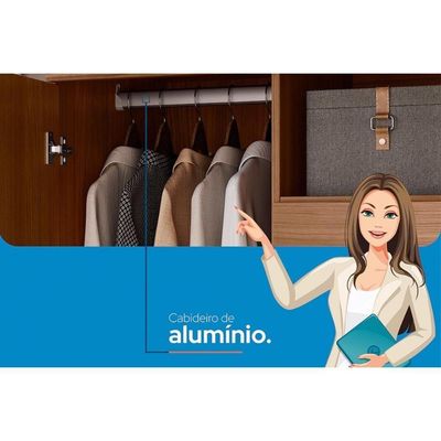 Guarda Roupa +1cômoda Qc307 Jatobá - Santos Andirá