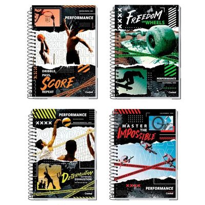 Caderno Espiral Universitário Capa Dura A4 10 Matérias 160 Folhas Performance Credeal Estampa 3