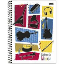 Caderno De Música Universitário Espiral 80 Folhas Foroni Estampa 1