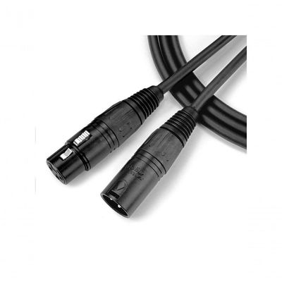 Cabo Para Microfone 0,20 Mm Conector Xlr Macho/ Xlr Femea Ninja 10ft 3,05 Metros Preto