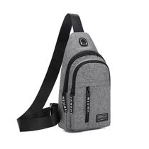 Bolsa Mochila Masculina De Peito Tiracolo Pochete Bolsa Impermeável Transversal Cor:cinza