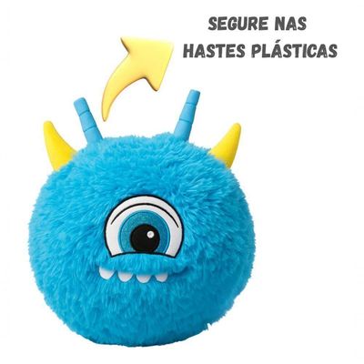 Bola De Pelúcia Inflável Infantil Azul Com Bomba De Encher Divertida Saltitante