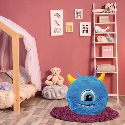 Bola De Pelúcia Inflável Infantil Azul Com Bomba De Encher Divertida Saltitante