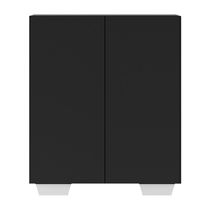 Armário Lavanderia Com 2 Portas Multimóveis Preto/branco