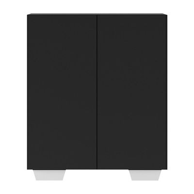 Armário Lavanderia Com 2 Portas Multimóveis Preto/branco