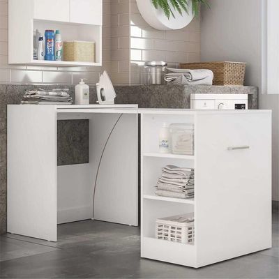 Armário Lavanderia/Mesa Dobrável Multimóveis Ibiza Branco