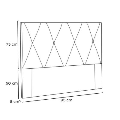Cabeceira Aquilla Para Cama Box King 195cm Suede Café - D'Rossi