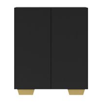 Armário Lavanderia Com 2 Portas Multimóveis Preto/natural