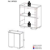 Armário Lavanderia Com 2 Portas Multimóveis Preto/natural