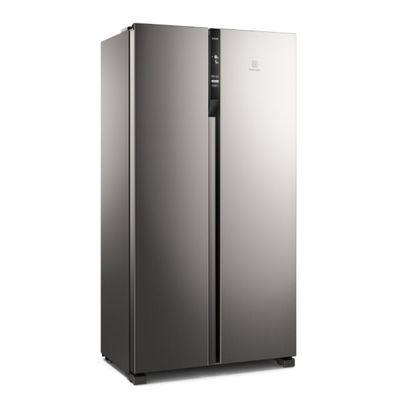 Geladeira Electrolux Frost Free Inverter 435L Efficient com AutoSense Side by Side cor Inox Look (IS4S) 127V
