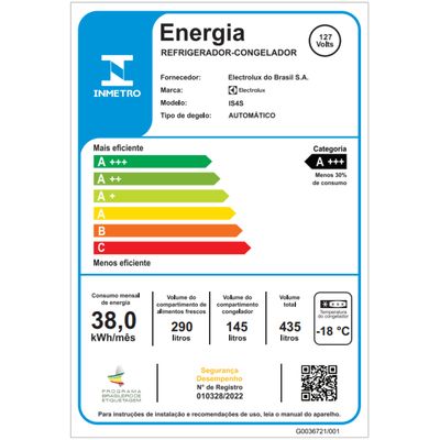 Geladeira Electrolux Frost Free Inverter 435L Efficient com AutoSense Side by Side cor Inox Look (IS4S) 127V