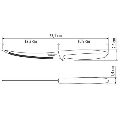 Faca 5" para Tomate Tramontina Plenus em Aço Inox - Cinza