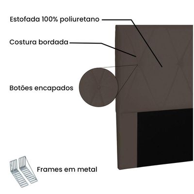Cabeceira Aquilla Para Cama Box Queen 160cm Suede Café - D'Rossi