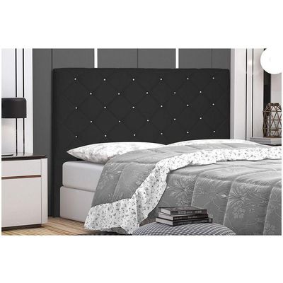 Cabeceira Tania Cama Box King 195 Cm Preto