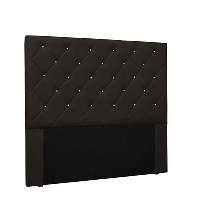 Cabeceira Tania Cama Box King 195 Cm Corino Marrom