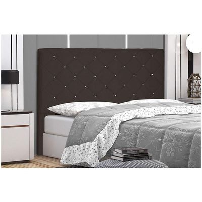 Cabeceira Tania Cama Box Solteiro 90Cm Suede Café