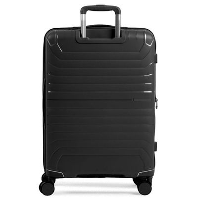 Mala Média 23 Kg Polipropileno 4 Rodas Swiss One Onix Preta M / Preto