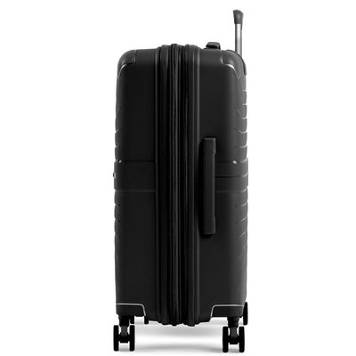Mala Média 23 Kg Polipropileno 4 Rodas Swiss One Onix Preta M / Preto