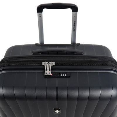 Mala Média 23 Kg Polipropileno 4 Rodas Swiss One Topázio M / Preto