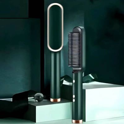 Escova Pente Alisadora Profissional Verde 34w Bivolt