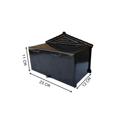 Caixa de Correio Cartas Para Muro Detrás Preta 12x23x11cm