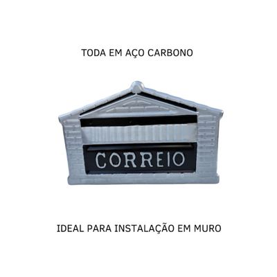 Caixa de Correio Cartas Para Muro Detrás Preta 12x23x11cm