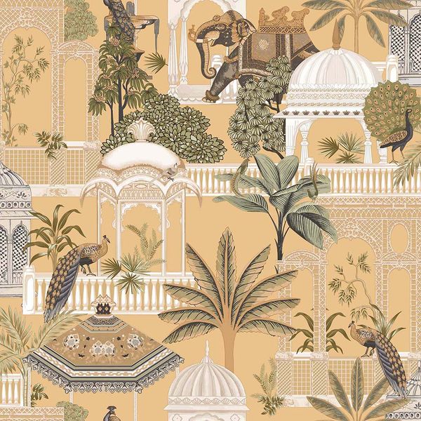 Papel de Parede Botany House Santuário Amarelo 15538