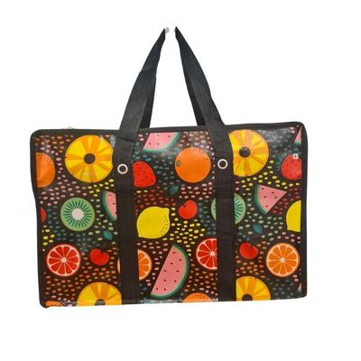Bolsa Mala Sacola Feira Viagem Armazenamento Multiuso Dobrável Em Lona Impermeável Com Ziper