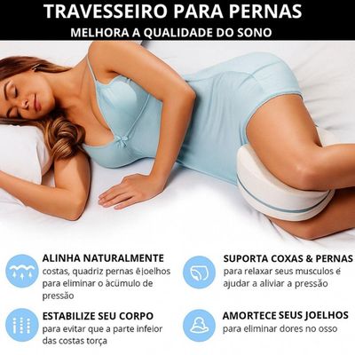 Travesseiro Ortopédico Para Joelho Alinhamento Natural Da Coluna