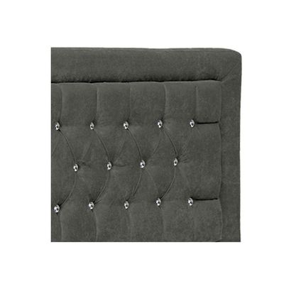 Cabeceira Casal Iasi P04 140 Cm Suede Cinza Escuro Tca 958
