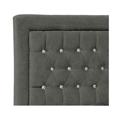 Cabeceira Casal Iasi P04 140 Cm Suede Cinza Escuro Tca 958