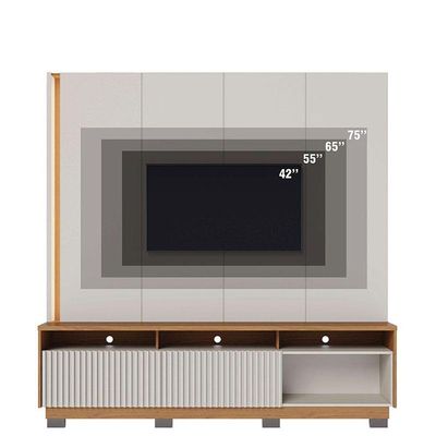 Estante Home Theater Ambiente Jordão Com Pés Off White Freijó - Colibri