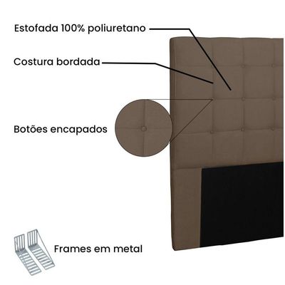 Cabeceira Verona Cama Box Solteiro 90Cm Caramelo