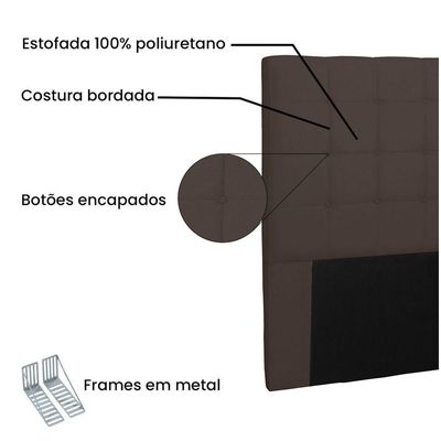 Cabeceira Verona Cama Box Solteiro 90Cm Café