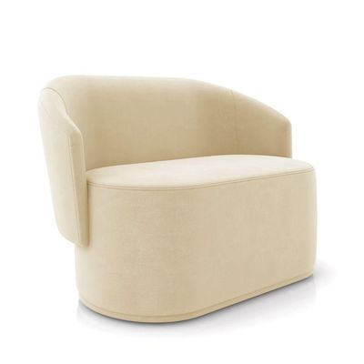 Sofá 2 Lugares Namoradeira Orgânica Para Sala Malu Suede M11 - D'rossi Cor Azul Marinho